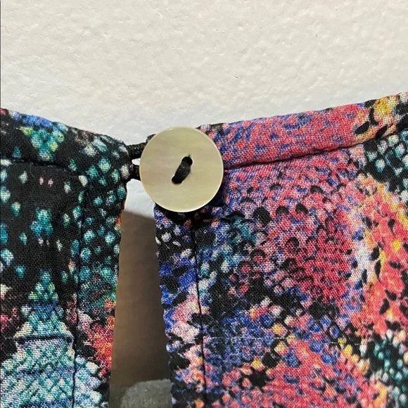 Show Me Your Mumu Boho Colorful Patterned Women's Top Dress Small Sheer Sleeves - Picture 10 of 12